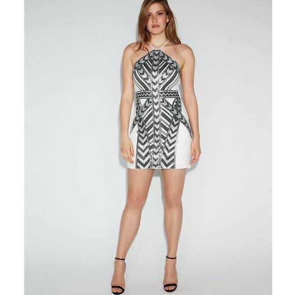 Express Aztec Sequin Halter Dress - Picture 4 of 4
